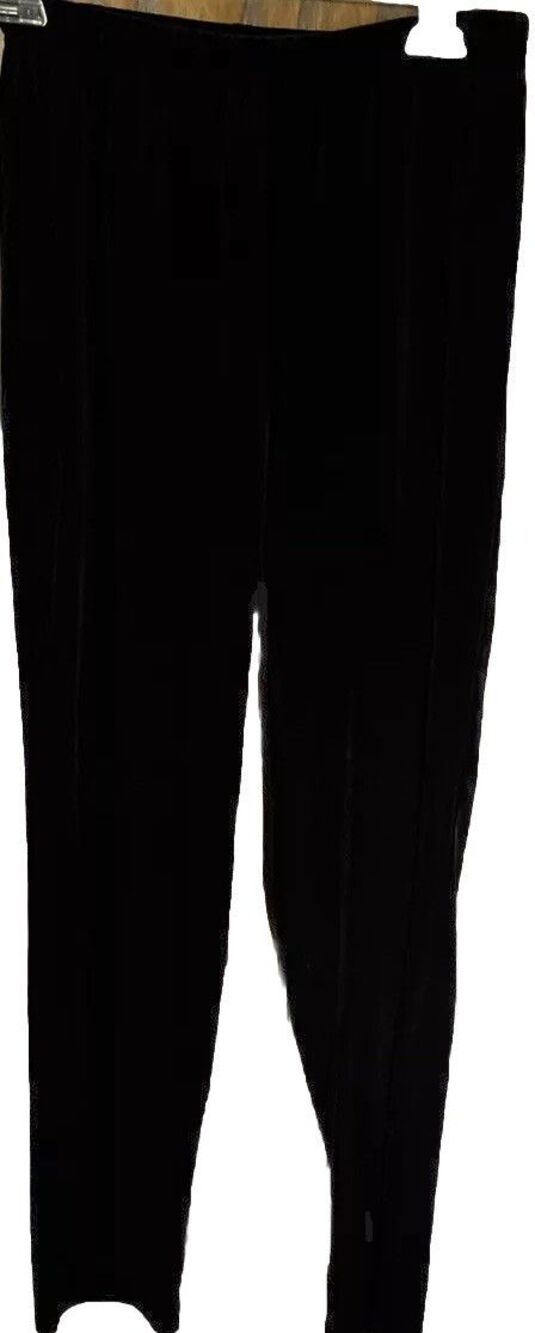 Vintage Dressbarn Women’s Black Velvet Pull On Stretch Pants Size S Whimsigoth